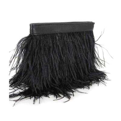 Ostrich Feather Lace 15cm-20cm Color Ostrich Feather Silk Cloth Edge 1 Meter Costume Props Feather Lace